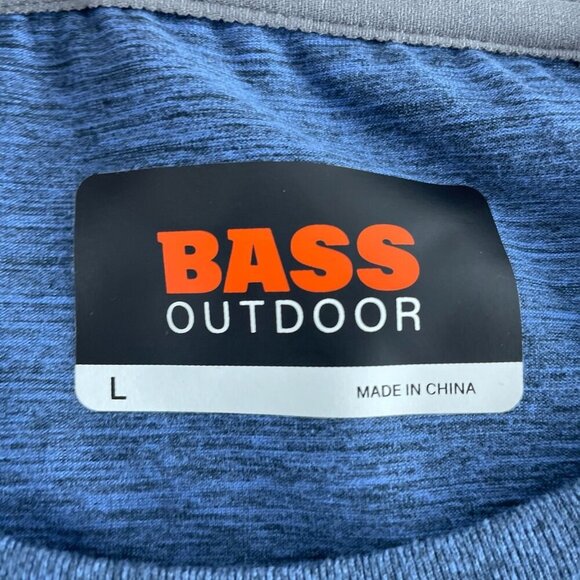 Bass Outdoor Microtech Performance Short Sleeve Tee  Blue L UPF 50+ NWT 4133 - Picture 3 of 9